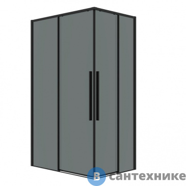 картинка Душевое ограждение Grossman Galaxy 300.K33.01.1270.21.10 (120*70*195) черный матовый, стекло тонированное, без поддона