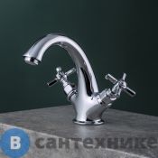 Смеситель Gattoni TRD для раковины ручки Paris, с донным клапаном, хром (TR320/18C0)