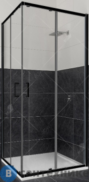 картинка Душевой уголок RGW CL-34-B 100*100*185 квадрат/чёрный/прозрачное/5 мм (32093400-14) без поддона