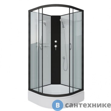 картинка Душевая кабина Niagara NG-6703-14BK (800х800х2000) средний поддон, стекло прозрачное