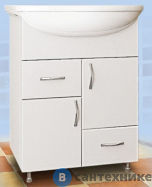 картинка Тумба под раковину MDW УЮТ-50-6 2 двери 2 ящика белая (под ум. Уют-50)