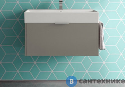 картинка Тумба с раковиной Sturm Normal 60х45х46 см тёмно-бежевый глянцевый (B3L164 BA003 + SIP)