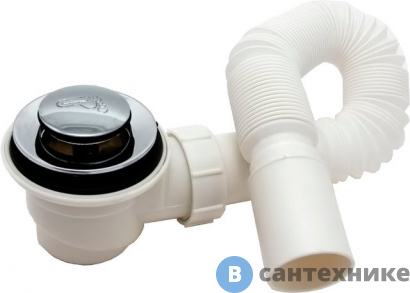 картинка Сифон Royal Bath кнопка 2 с гофрой (Sifon-knopka+gofra)