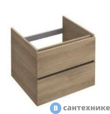 картинка Тумба под раковину Jacob Delafon PARALLEL EB511-E10 2 выдвижных ящика с механизмом "плавное закрывание" /57х50х44,6/ (квебекский дуб)