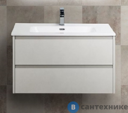 картинка Тумба под раковину BelBagno 81 см KRAFT-800-2C-SO-BO подвесная с двумя выкатными ящиками, Bianco Opaco
