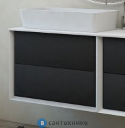 Тумба под раковину Cezares BELLAGIO 54715 подвесная с двумя выдвижными ящиками Grafite (70x46x48)