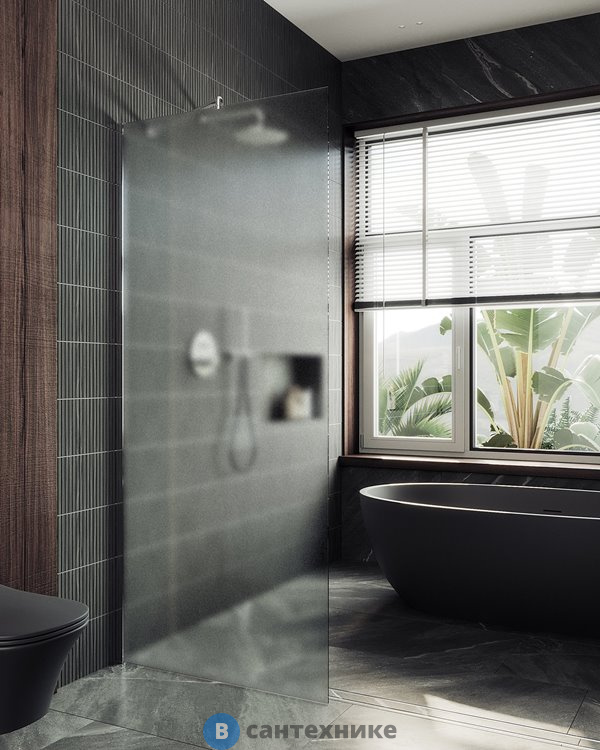 Душевая перегородка в профиле MaybahGlass 1950*890 стекло 8 мм сатинбронза (MGD-690-5ш)