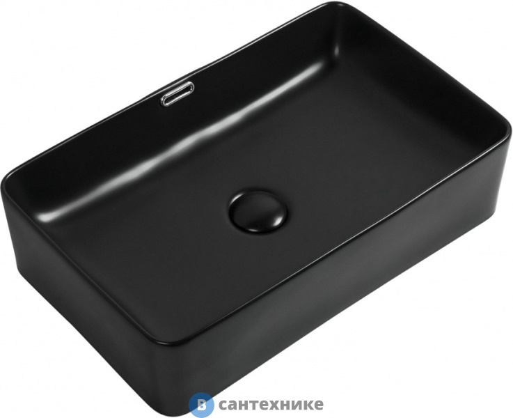 Раковина Aquanet PERFECT-3-MB керамическая накладная 550х350х140, чёрный матовый (273676)