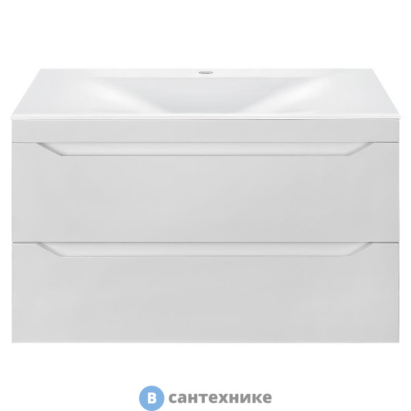 Тумба под раковину Vincea Fine 800 подвесная, 2 выкатных ящика soft close, G.White (VMC-2F800GW)