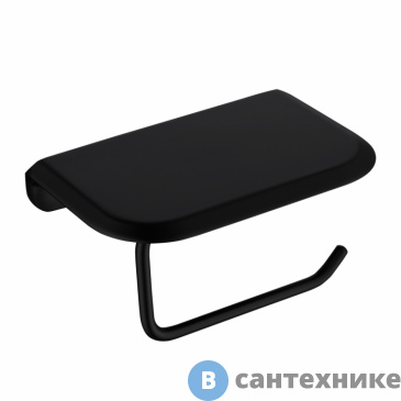 картинка Бумагодержатель ABBER Nord AA1530B с полкой для телефона, чёрный матовый