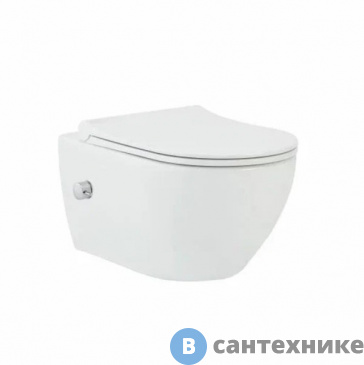 картинка Унитаз подвесной beWash Bogen со смесителем горячей и холодной воды, с быстросъёмным сиденьем и микролифтом (88343601 + EVB6388 + EVB3178)