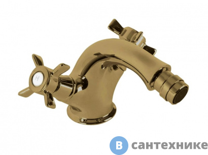 картинка Смеситель Cezares LORD-BS1-02 на биде c донным клапаном бронза, ручки бронза