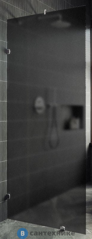 Душевая перегородка коннектор стена-стекло MaybahGlass 1950*790 Стекло 8 мм Графит матовый (MGD-271-4)