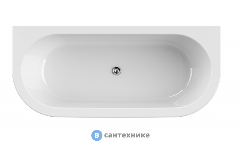 Акриловая ванна CEZARES щелевой слив-перелив, чёрная фронтальная панель, белая чаша, 1800х790х600, SLIM WALL-180-80-60-NERO-SET