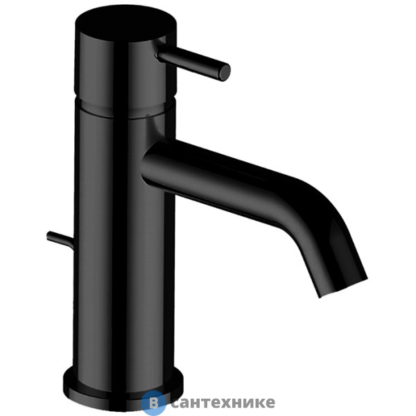 Смеситель CISAL Less New LN00051040 однорычажный для раковины на 1 отверстие с донным клапаном, чёрный матовый