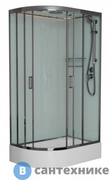 картинка Душевая кабина Frank F412/1R М Brilliant правосторонняя средний поддон матовое стекло