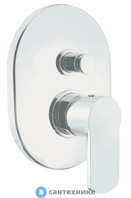 Смеситель Cezares GLAM-VDIM-BIO встраиваемый однорычажный для душа с переключателем на 2 выхода, белый матовый