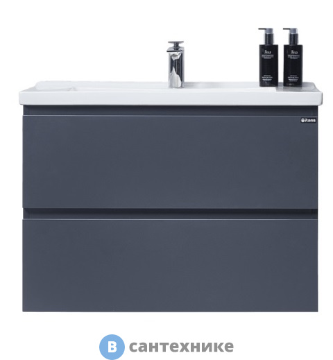 Тумба с раковиной Orans BC-4023-600 цвет: чёрный MFC061/MDF PU022 (600x480x570)