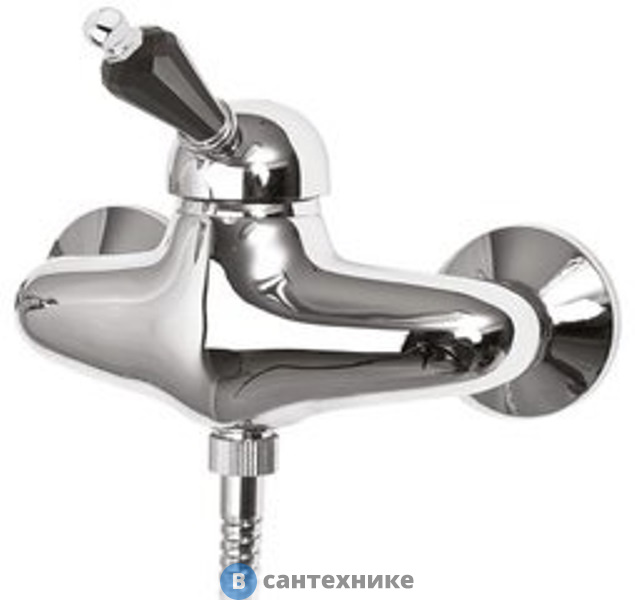 Смеситель Cezares VINTAGE-DM-01-Sw-N для душа однорычажный, хром, ручка Swarovski Nero
