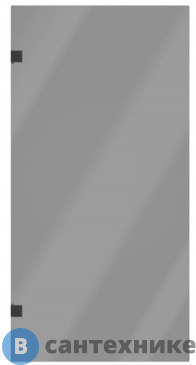 картинка Шторка на ванну DIWO Брянск неподвижная, 70х140, профиль черный матовый, тонированное стекло (583142)