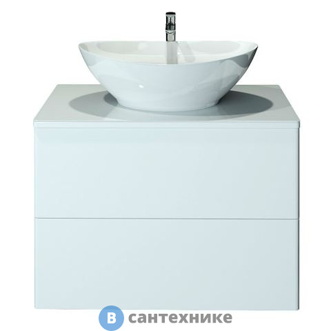 Тумба Orange Ot-75TuGLASS+G56 подвесная Otto c раковиной, белый глянец, 75х42х53 см.