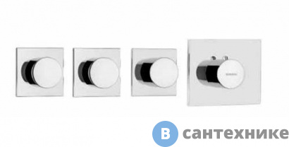 картинка Термостат Bossini Oki для душа, встраиваемый, с девиаторм/запорным вентилем на 3 - 6 выходов, уст-ка верт/гор., хром (Z031205.030), без внутренней части