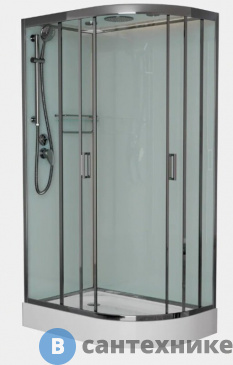 картинка Душевая кабина Frank F411L М Brilliant левосторонняя, низкий поддон, матовое стекло