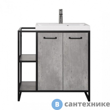 картинка Тумба под раковину Style line ЛОФТ 1.1 60/80 см Classic 60 бетон, правая (4650134471656)