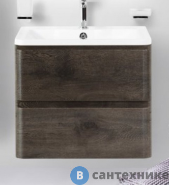 картинка Тумба под раковину BelBagno ALBANO подвесная с двумя выкатными ящиками, Robere Nature Grigio, 600x450x500 (ALBANO-600-2C-SO-RNG)