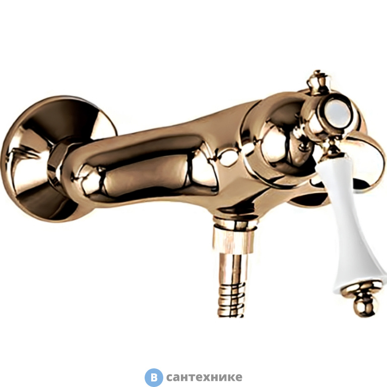 Смеситель Cezares MARGOT-DM-02-Bi для душа однорычажный, бронза, ручка белая