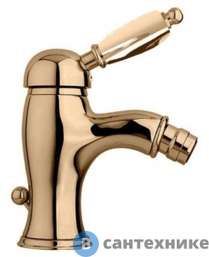картинка Смеситель Cezares ELITE-BSM1-02-M для биде однорычажный c донным клапаном, бронза, ручка бронза