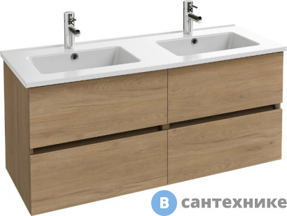 картинка Тумба под раковину Jacob Delafon EB2384-E75 120 см, 4 ящика, дуб давос натуральный меламин