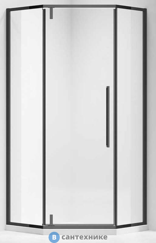 Душевой уголок Vincea Slim-N VSP-4SN100CLB, 1000*1000, черный, стекло прозрачное, без поддона