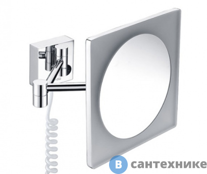 картинка Зеркало WasserKRAFT K-1008 с LED-подсветкой, 3-х кратным увеличением, металл, хромоникелевое покрытие