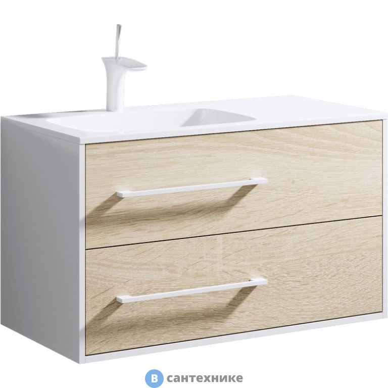 Тумба под раковину Aqwella MIAMI 92 Mai.01.09/L (подвесная, дуб сонома)