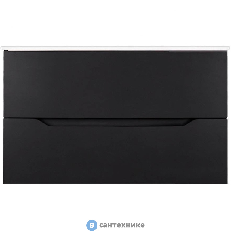 Тумба Orange Li-100Tub+Ra подвесная Line 100 черная с раковиной