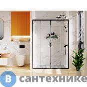 Душевое ограждение Azario TOKYO DRO-170х195-MB-CL, прозрачное стекло 6 мм, профиль матовый черный (AZ-362K2-170-MB-CL)