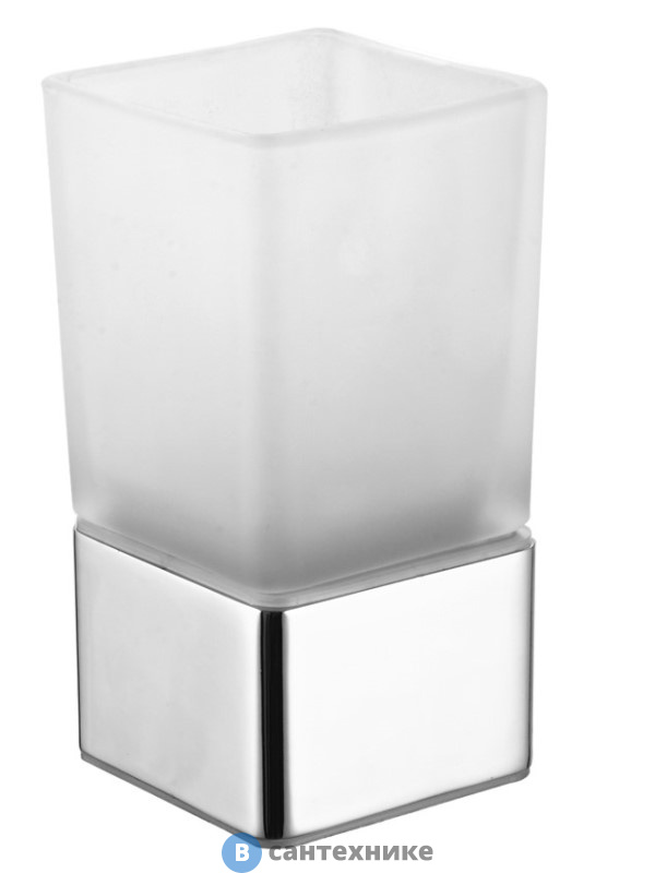 Стакан AZARIO RINA стеклянный настольный, хром (AZ-130B)