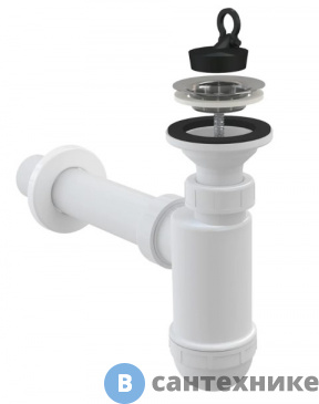 картинка Сифон AlcaPLAST для умывальника DN40 с решеткой из нержавеющей стали DN63 (A41)
