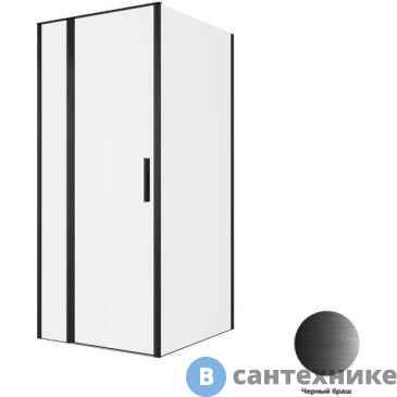 картинка Душевой уголок Allen Brau Priority 90x100 3.31027.BBA + 3.31048.BBA чёрный браш, без поддона