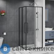 Душевое ограждение Azario SHANGHAI SQP-90х90х195-MB-CL, прозрачное стекло 6 мм, профиль матовый черный (AZ-R43-90-MB-CL)