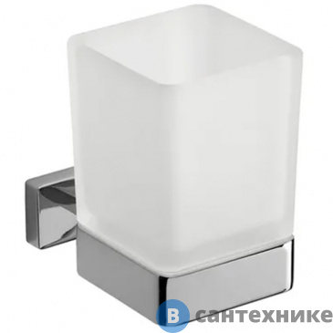 картинка Стакан Inda LEA A18100CR21, настенный, держателя хром, стакан матовое стекло