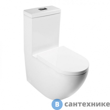 картинка Унитаз с бачком MEER MR-2203 670х370х840мм, гориз.выпуск, сиденье ультратонкое микролифт, белый