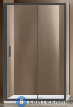 картинка Душевой уголок Vincea Garda VSR-1G9011CLGM, 1100*900, вороненая сталь, стекло прозрачное, без поддона