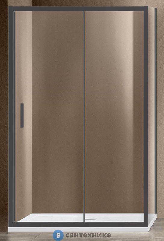 Душевой уголок Vincea Garda VSR-1G9011CLGM, 1100*900, вороненая сталь, стекло прозрачное, без поддона