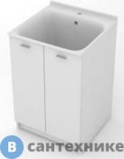 Тумба с глубокой раковиной Kerasan 60х60 см c 1 отв. под смеситель+выпуск с сифоном, белый матовый (9165k3*1)