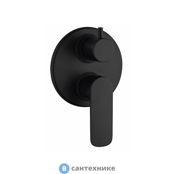 Смеситель Paini 09YO6911 Nove для душа встраиваемый c дивертором, чёрный