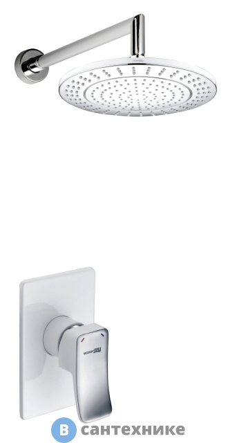 Встраиваемый комплект WasserKRAFT A12667 White для душа с верхней душевой насадкой