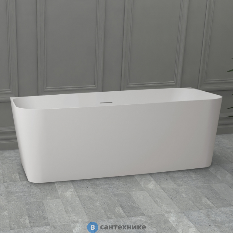 Ванна ABBER Stein AS9617 из искусственного камня белая матовая