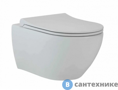 картинка Унитаз подвесной beWash Bogen безободковый с функцией биде с сиденьем микролифт белый матовый (88303614 + EVB6383)